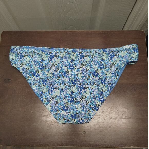 Splendid Size Large Blue Floral 2 Piece Swimsuit Shelf Bra Bikini Top & Bottom - Picture 5 of 7
